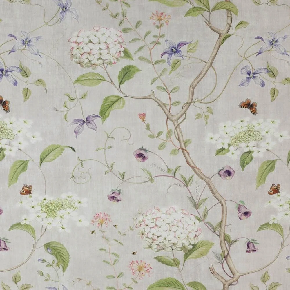 Colefax and Fowler Haslemere Linen Fabric Floral Hydrangea Butterfly 2.3yards‎